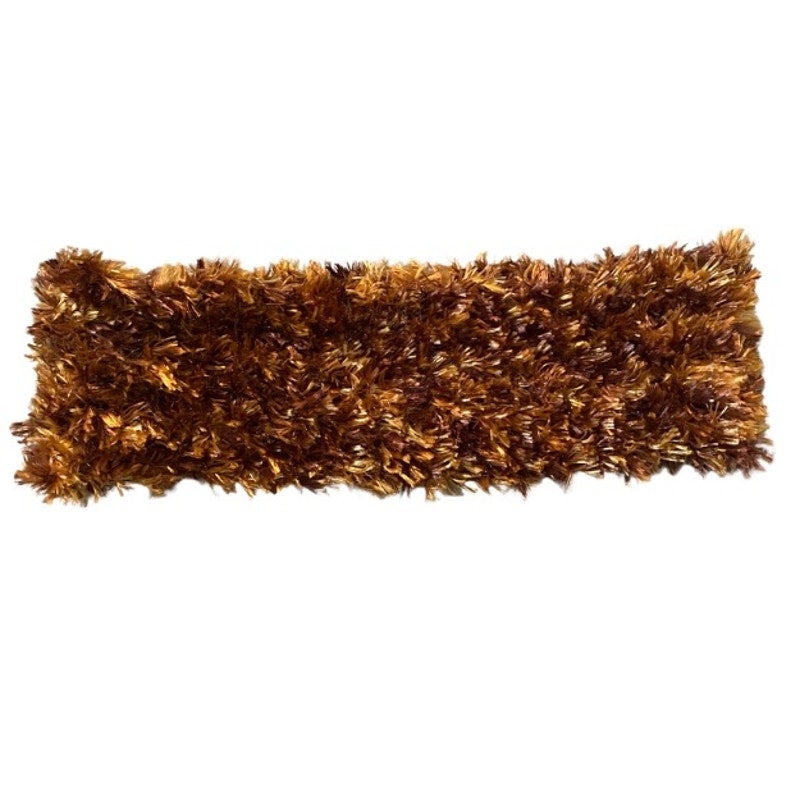 Fuzzy Golden Brown Knit Headband/ Ear Warmer (L)