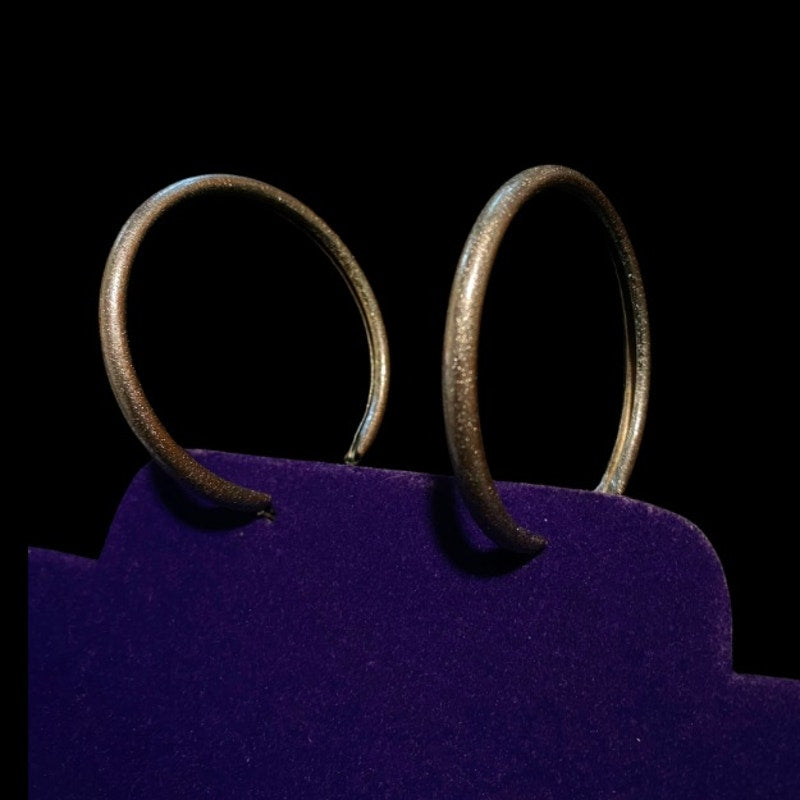 Vintage Medium Tarnished Costume Silver Hoop Earrings
