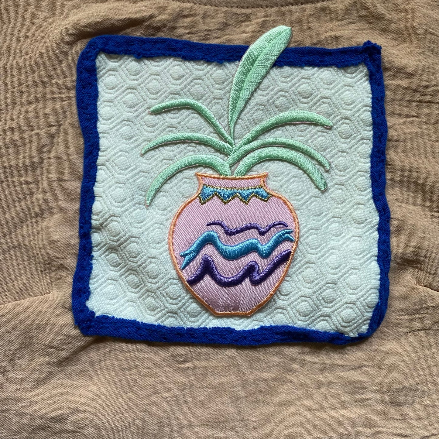Upcycled Vintage 80’s Houseplant Patch Dusky Rose Crop Tank (S)
