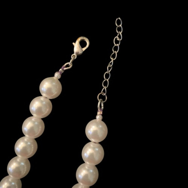 Multicolor Candy Chrome Mock Pearl Necklace | Handmade with Vintage Beads