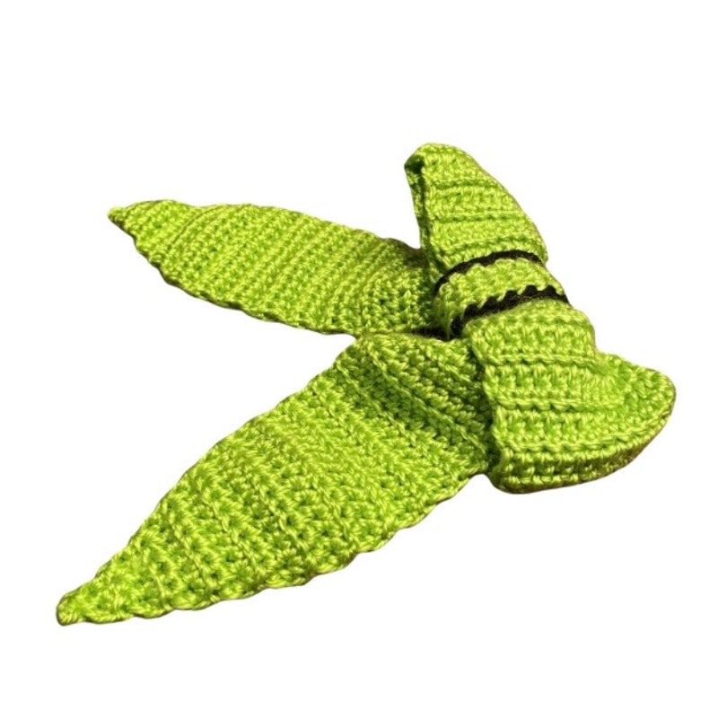 Lime Green/Black Crochet Bow - Handmade Accessory with Removable Clip