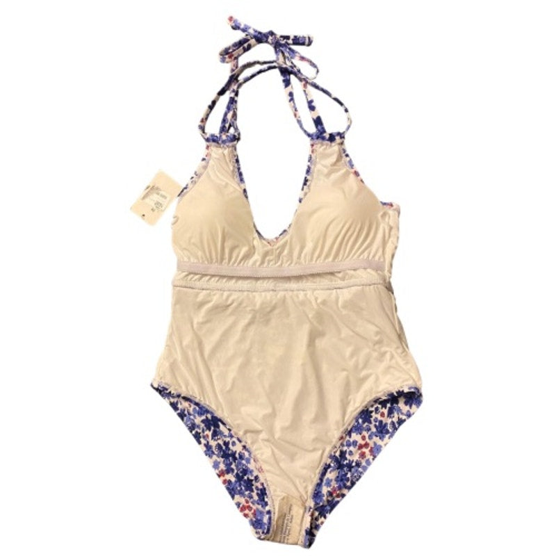 NWT Sea Angel Red White & Blue Floral Double Strap One Piece Swimsuit (Medium)