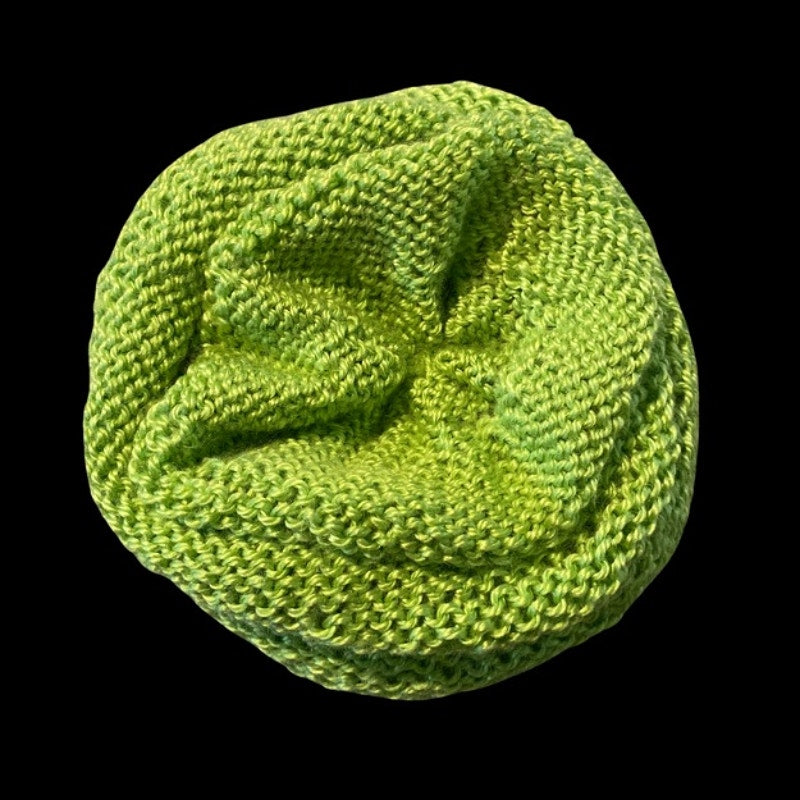 Lime Green Slouchy Knit Beanie - OSFM