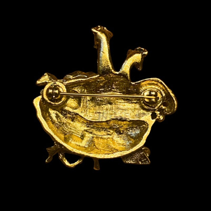 1990’s Vintage Noah’s Ark Gold Toned Brooch - Zebras, Monkeys, Giraffes, Elephants
