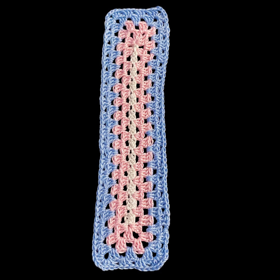 Transgender Pride Micro-Crocheted Cotton Bookmark