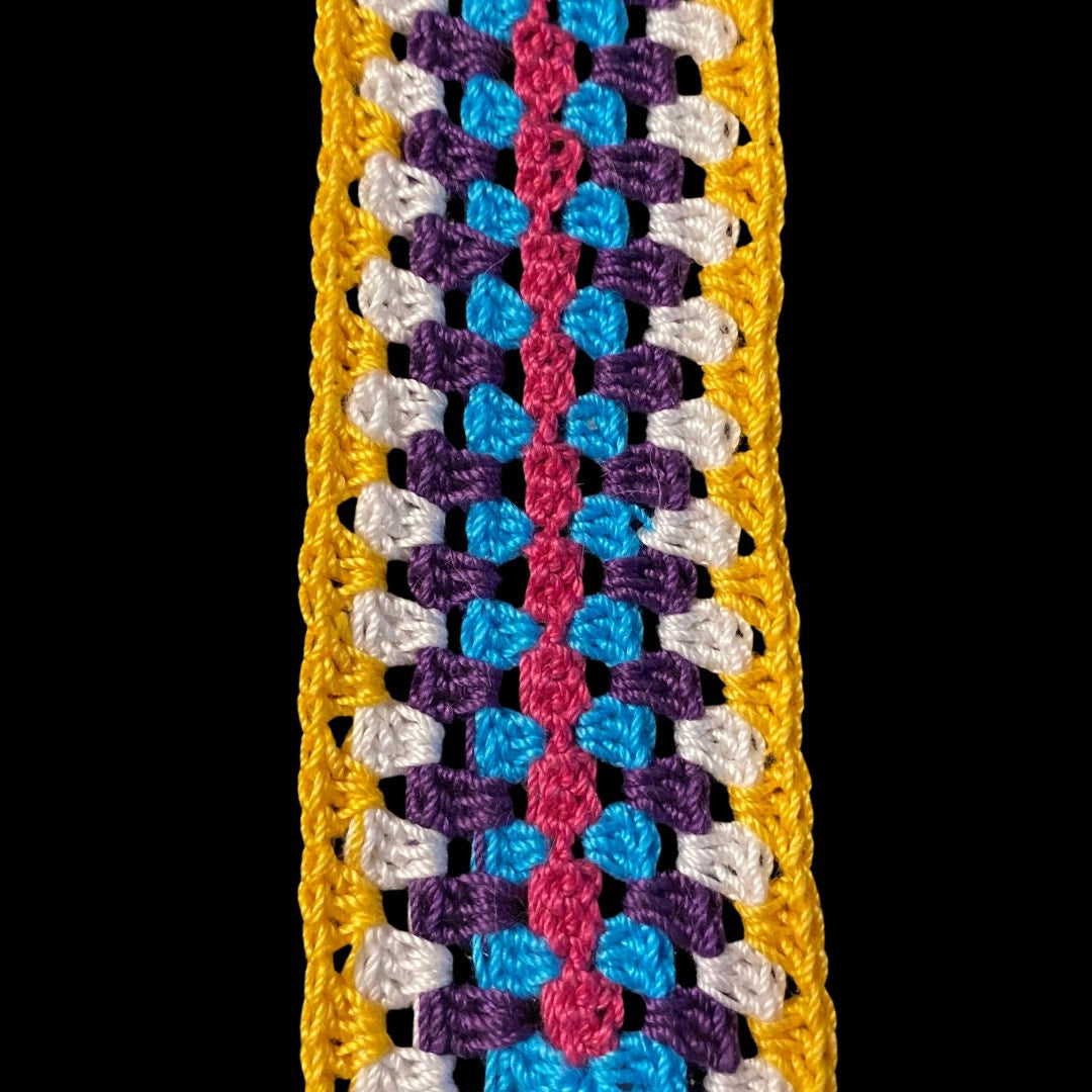 Polyamory Pride Micro-Crocheted Cotton Bookmark