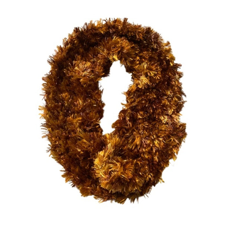 Fuzzy Golden Brown Knit Headband/ Ear Warmer (L)