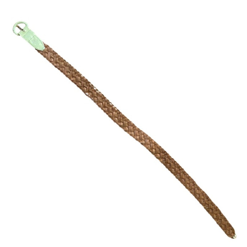 Light Green Vintage Talbots Woven Leather Belt (XS/S)