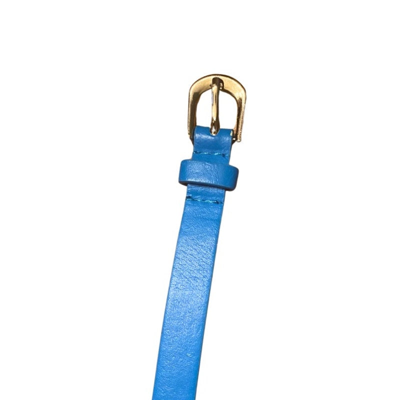 Slim Cerulean Blue Pleather Belt (16)