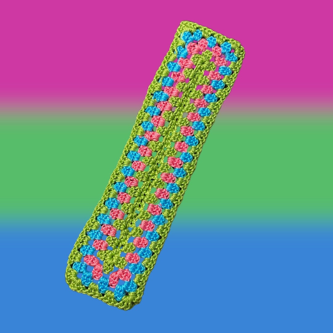 Polysexual Pride Micro-Crocheted Cotton Bookmark