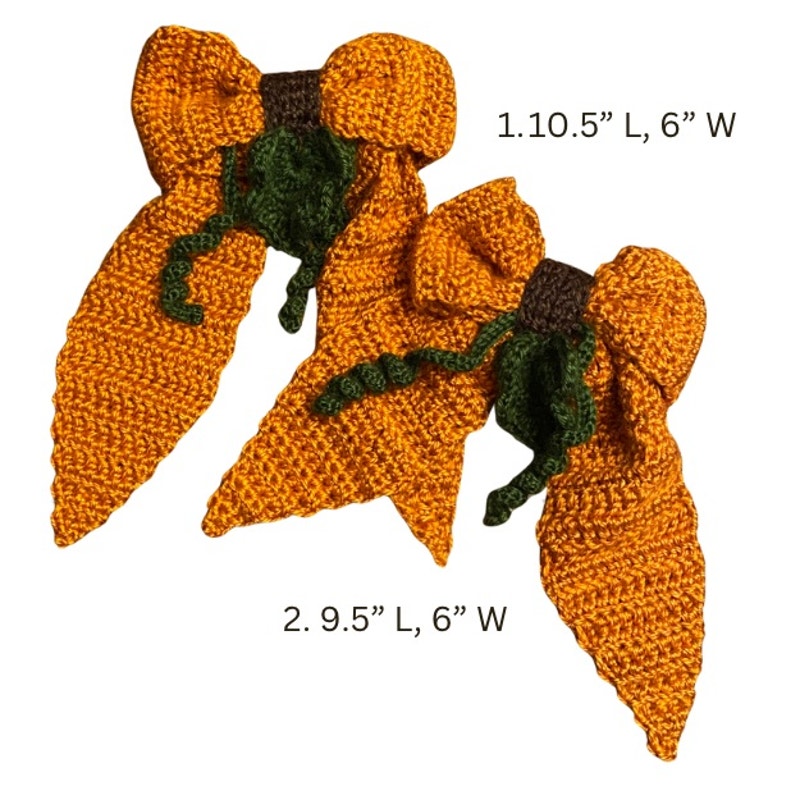Pumpkin on the Vine Crochet Bow - Handmade Accessory with Removable Clip