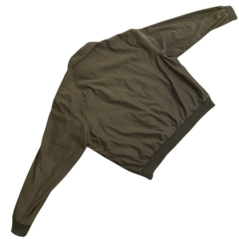 Classic Army Green Faux Suede Bomber Jacket (XL)