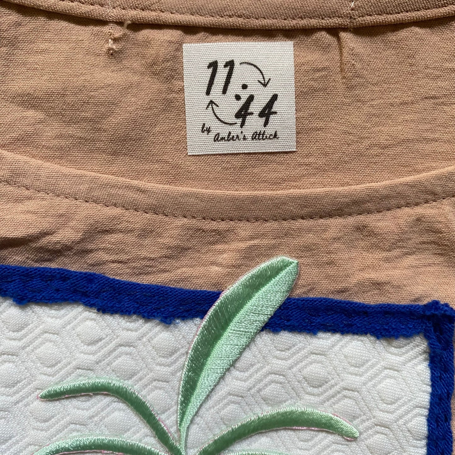 Upcycled Vintage 80’s Houseplant Patch Dusky Rose Crop Tank (S)