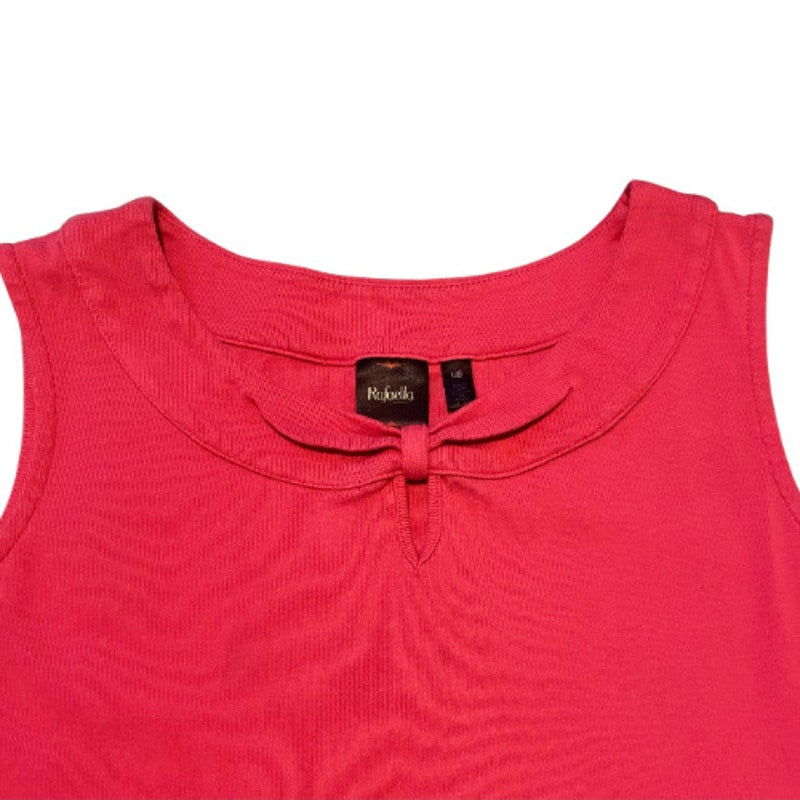 Y2K Hot Pink Knotted Keyhole Knit Sleeveless Top (L)