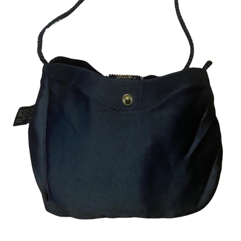 Vintage Glamour Gold/Silver/Black Velvet Beaded Bow Clutch/ Shoulder Bag