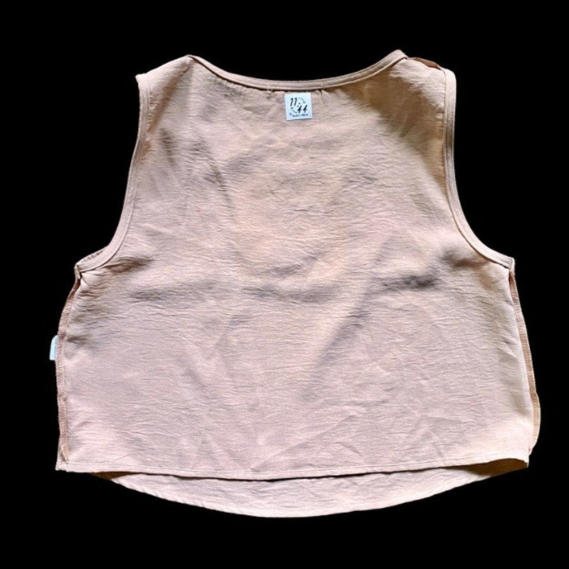 Upcycled Vintage 80’s Houseplant Patch Dusky Rose Crop Tank (S)