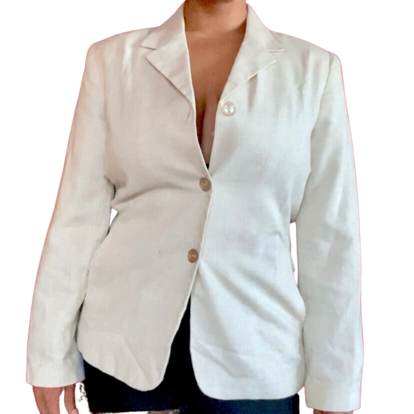 Vintage Sag Harbor Petite Cream Suit Jacket (14P)