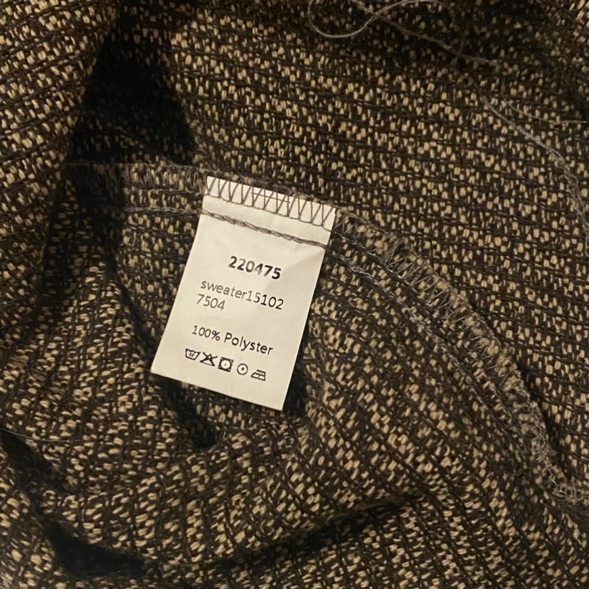 Speckled Brown Knit Layered Ruffle Collar Tunic/Sweater (L)