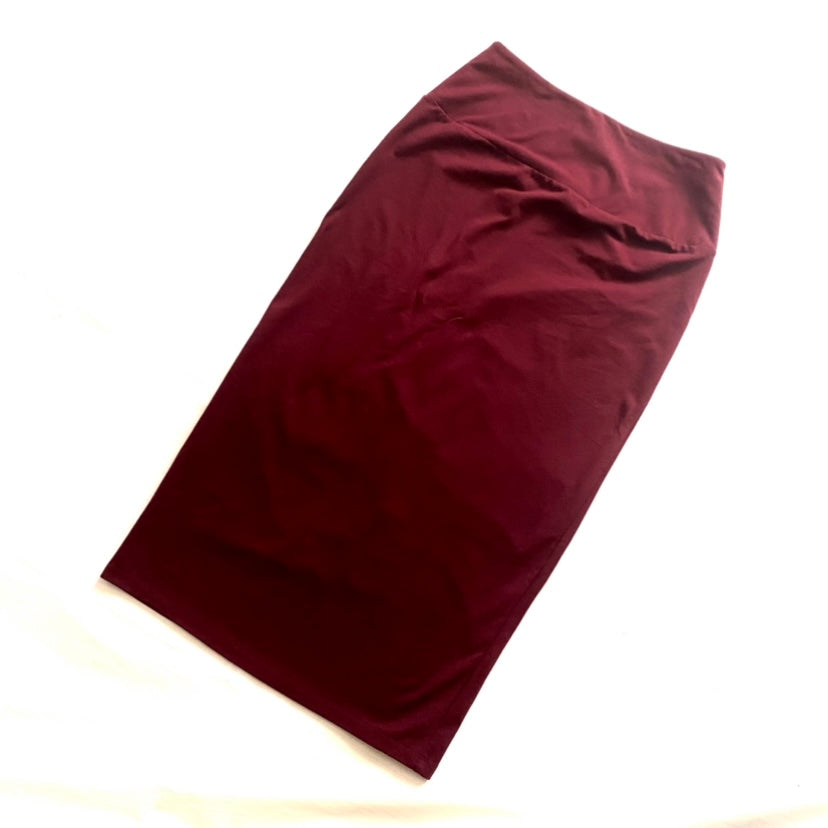 Control Top Eggplant High Waisted Bodycon Pencil Skirt (M)