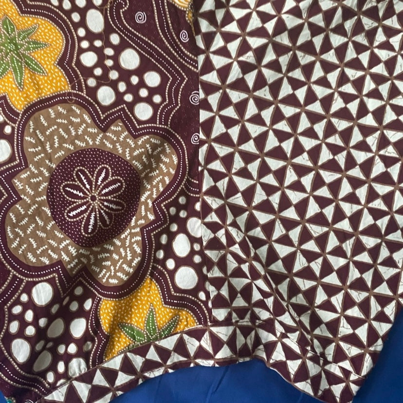 Vintage Handmade Ankara Split-print Capri Pants (M)