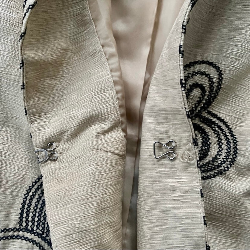 Vintage Susan Bristol Beige Embroidered Floral Jacket (L)