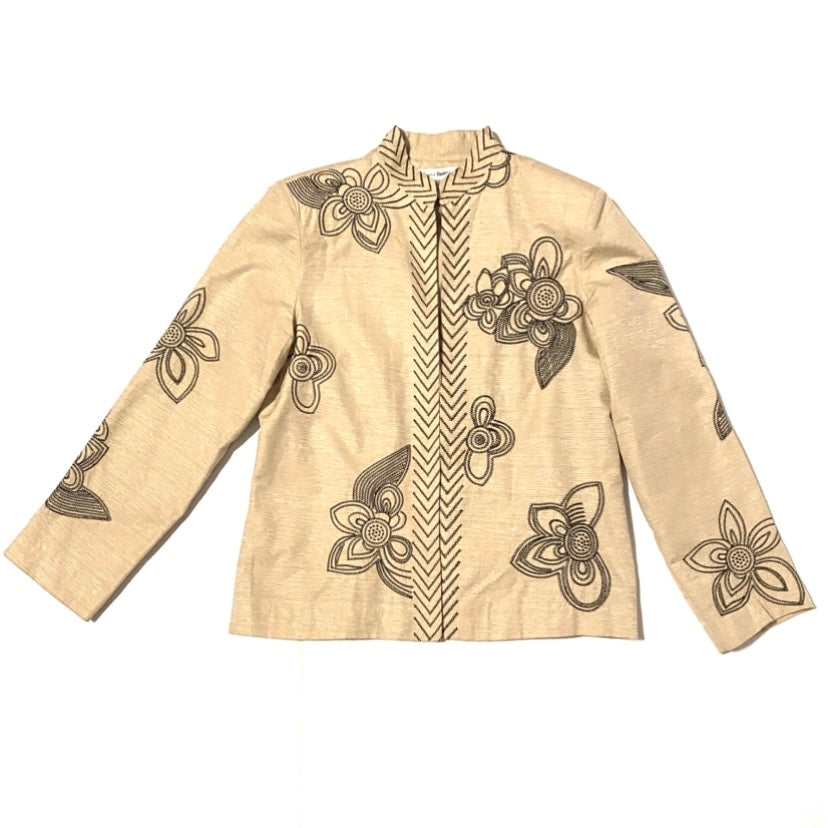 Vintage Susan Bristol Beige Embroidered Floral Jacket (L)