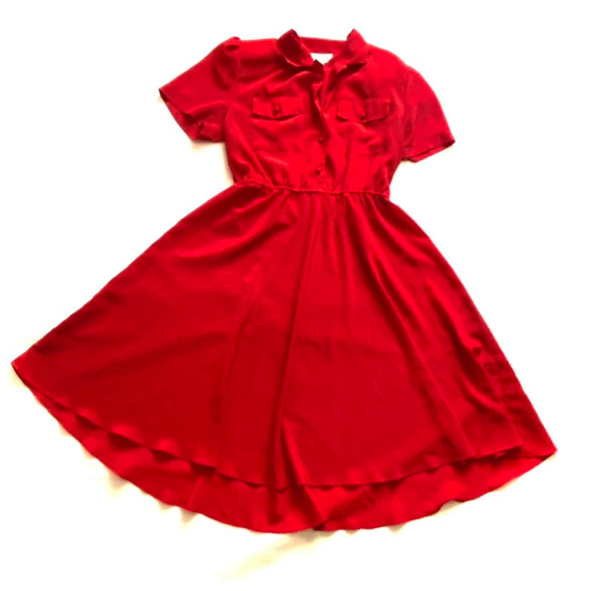π Maraschino Cherry Red Midi Dress (12)