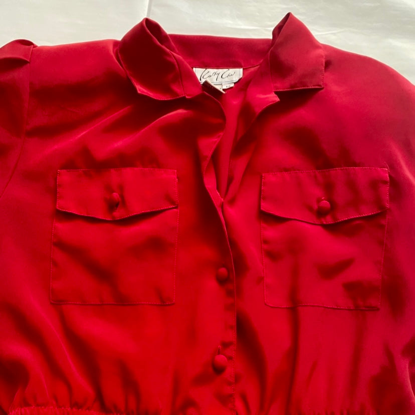 π Maraschino Cherry Red Midi Dress (12)
