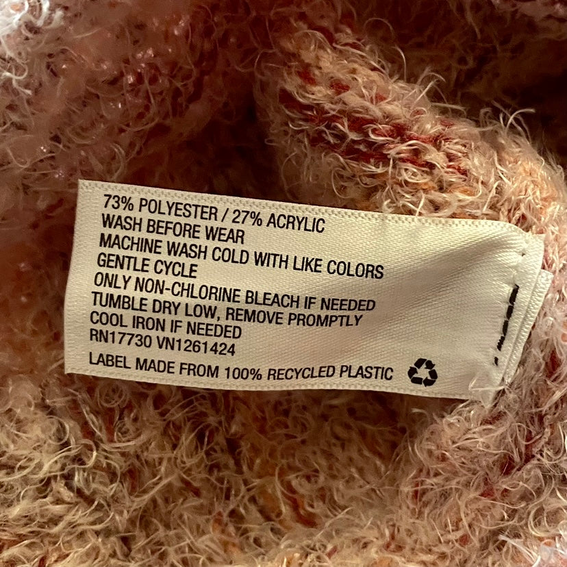Classic Pastel Pink Knit Turtleneck Sweater (XXL)