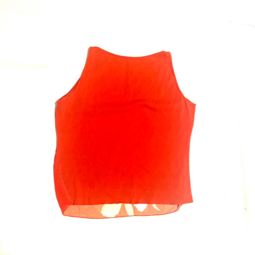 White Orchid Print Sleeveless Top (M)