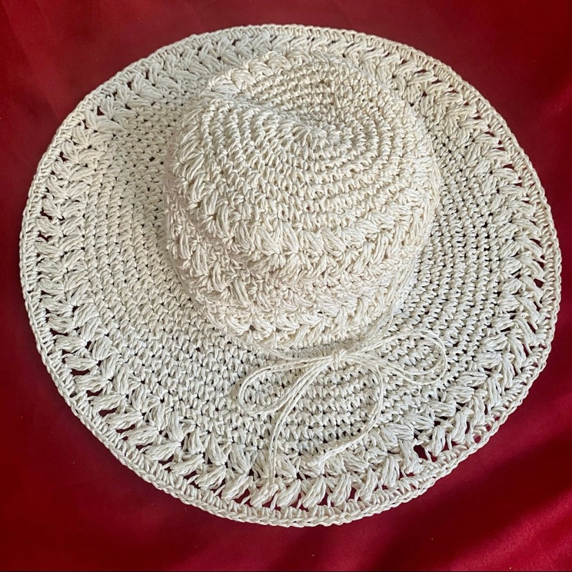 SCALA White Wide Brim 100% Paper Sunhat