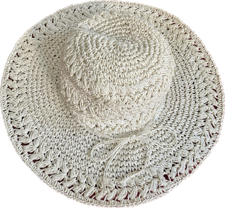 SCALA White Wide Brim 100% Paper Sunhat