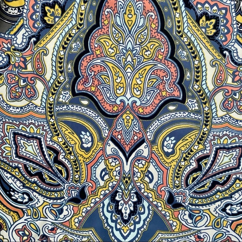 Mellow Yellow Longsleeve Paisley Mod Shift Dress (L)