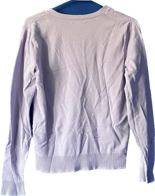 Pastel Spring New York & Company Cotton Lavender & Crystal Button Cardigan (L)
