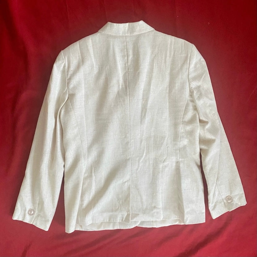 Vintage Sag Harbor Petite Cream Suit Jacket (14P)