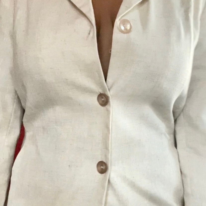 Vintage Sag Harbor Petite Cream Suit Jacket (14P)