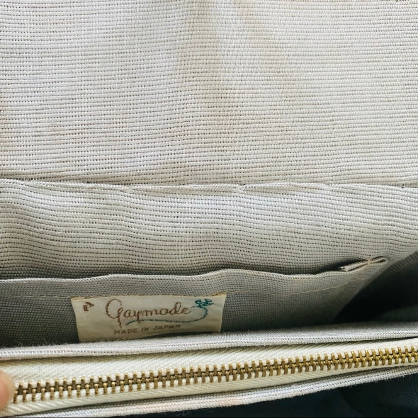 Vintage 60s Gaymode Silver Handmade Straw Beaded Top Handle Bag/ Purse