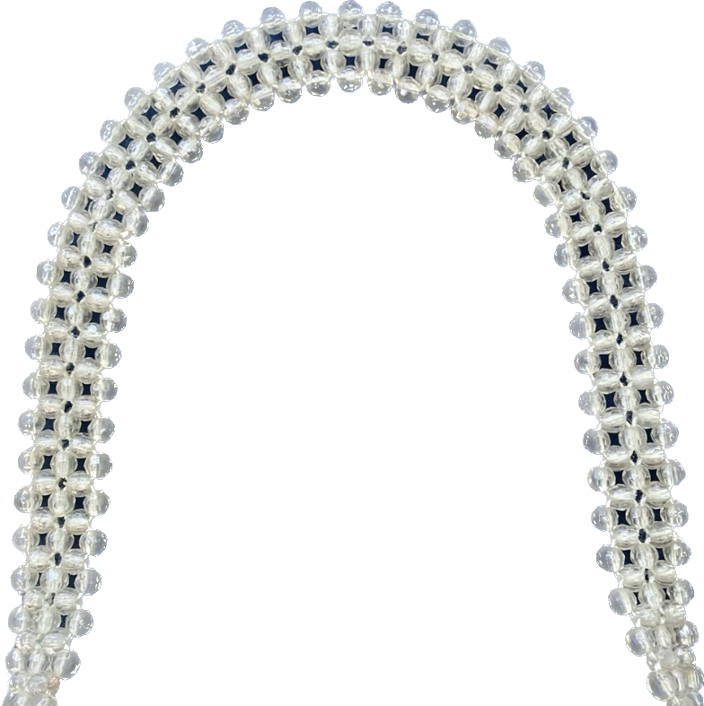 Vintage 60s Gaymode Silver Handmade Straw Beaded Top Handle Bag/ Purse