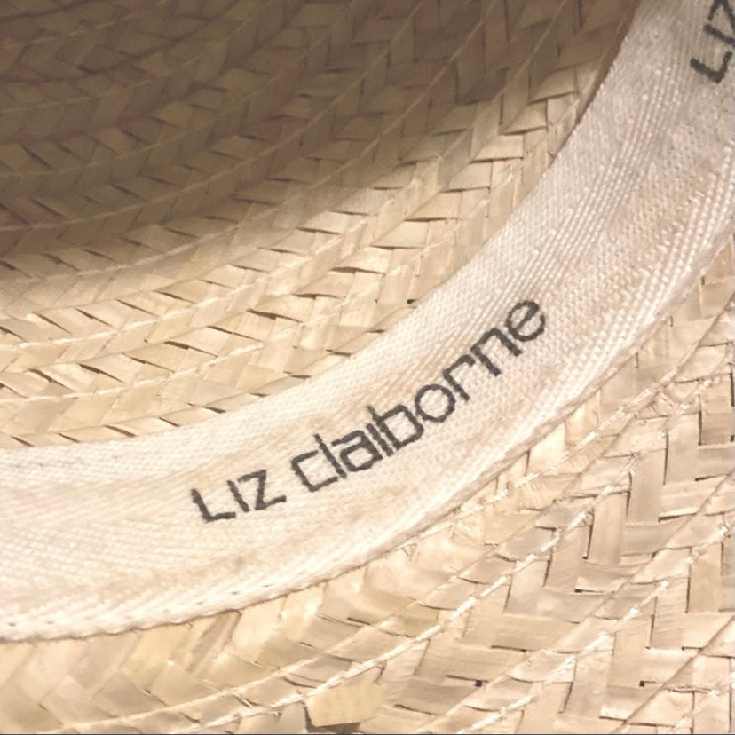 Vintage 100% Straw Sunhat with Asymmetrical Upturned Brim and Bow