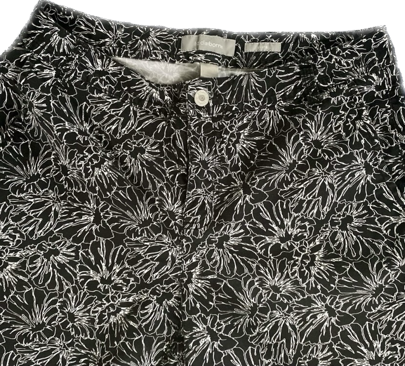 Black & White Sloane Floral Pattern Cropped Pants (10)