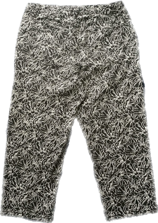 Black & White Sloane Floral Pattern Cropped Pants (10)