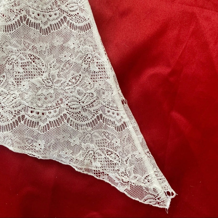 Ivory White Sheer Lace Bell Sleeve Top (Petite Large)