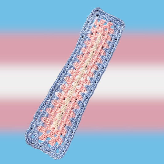 Transgender Pride Micro-Crocheted Cotton Bookmark