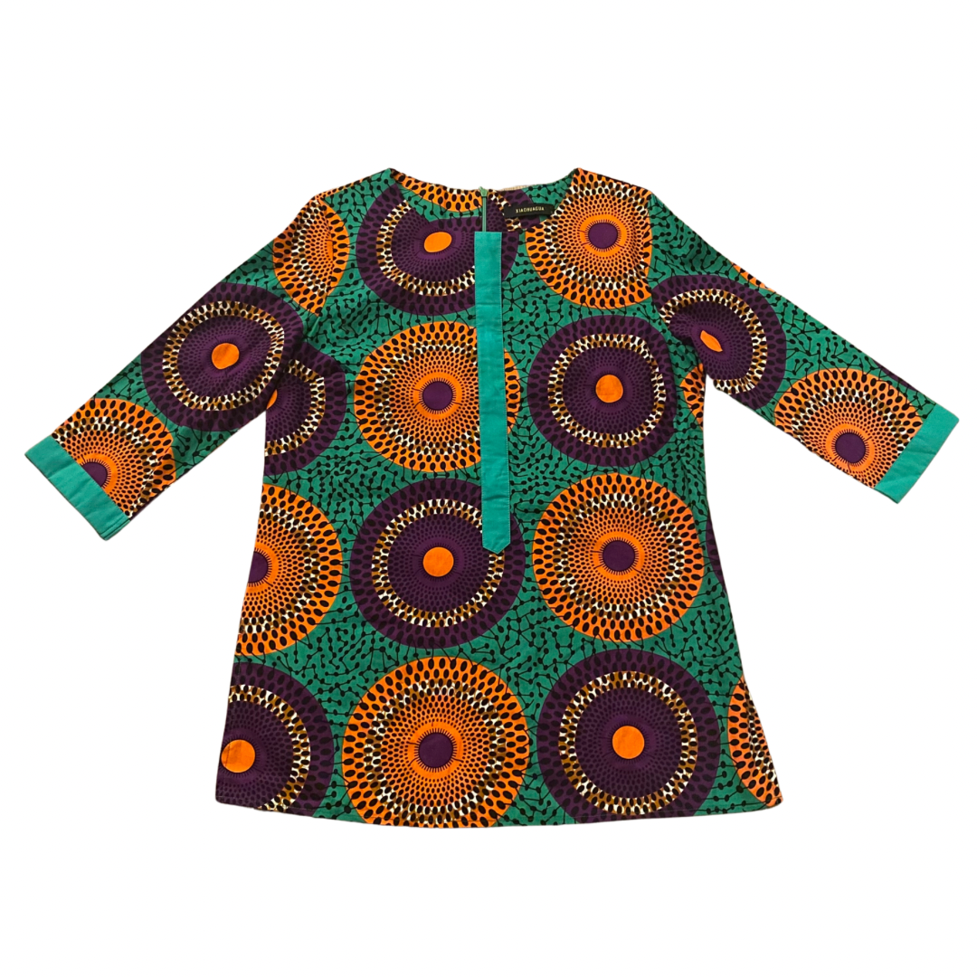 Unisex Green/Orange/Purple Ankara Print Matching Set (M)