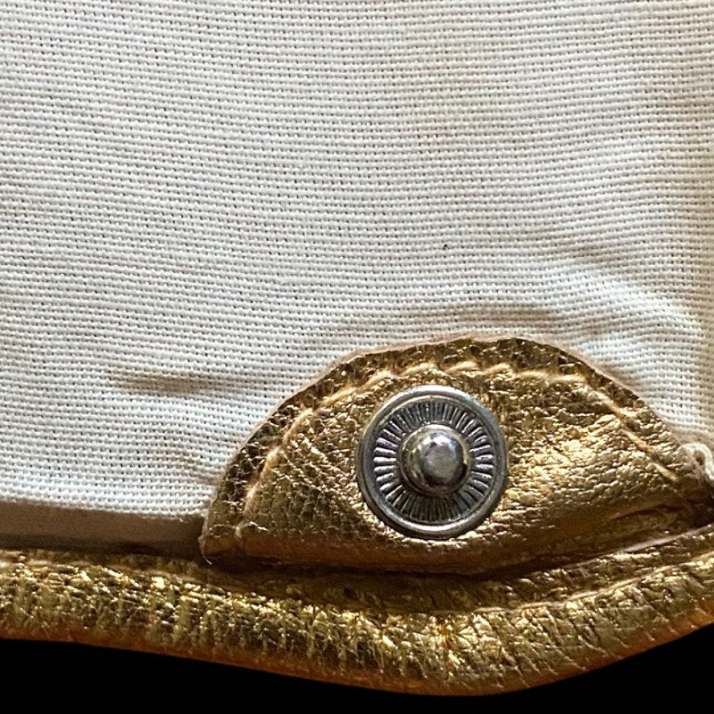 Vintage Metallic Gold Basketweave Envelope Shoulder Bag