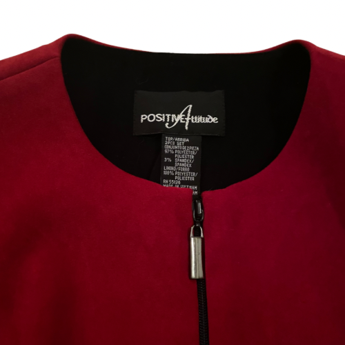 Vintage Positive Attitude Burgundy & Black Velvet Jacket (8P)