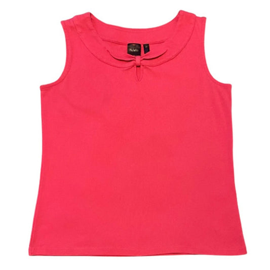 Y2K Hot Pink Knotted Keyhole Knit Sleeveless Top (L)