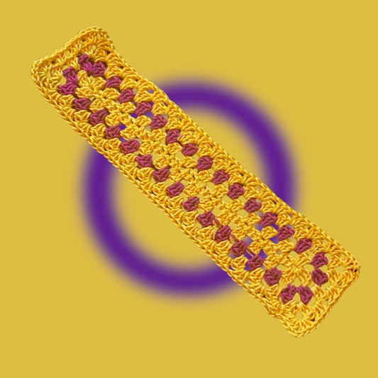 Intersex Pride Micro-Crocheted Cotton Bookmark