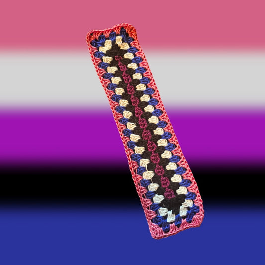 Genderfluid Pride Micro-Crocheted Cotton Bookmark