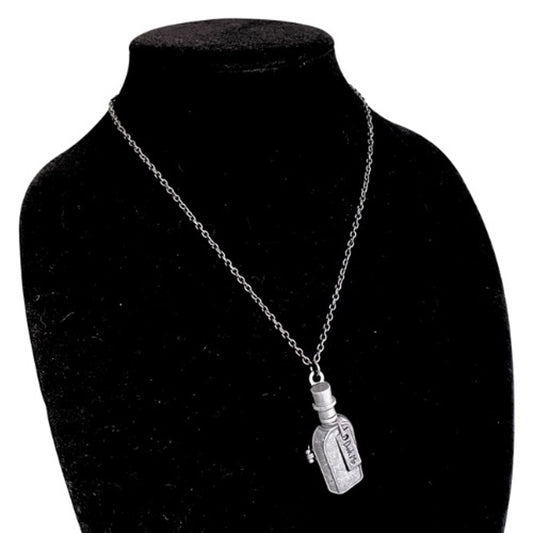 Disney’s Alice in Wonderland Pewter Toned Drink Me Potion Bottle Magnetic Locket Pendant Necklace